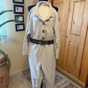BUCKETLIST Light Gray Jumpsuit , ad your own belt for individual style